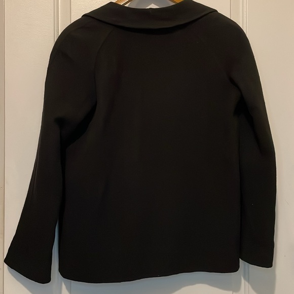 Black 100% wool coat with buttons - Picture 4 of 4